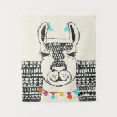 Partij Llama - Portrait Wandkleed (Voorkant)