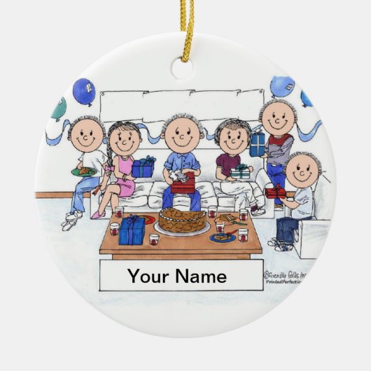 Partij - Mannelijk Keramisch Ornament (Voorkant)