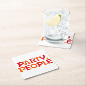 Partij, Mensen. Vierkante Kartonnen Onderzetter (Insitu)