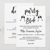 Partij met de Bride Bachelorette Details nodigt ui Kaart (Voorkant / Achterkant)