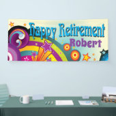 PARTIJ met retro 70s hippie art Spandoek (Beurs)