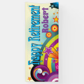 PARTIJ met retro 70s hippie art Spandoek (Verticaal)