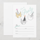 Partij Pet katten uitnodigen Kaart (Voorkant / Achterkant)