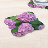PARTIJ Pink Hortensia hydrangea Kartonnen Onderzetters (Gekanteld)