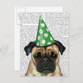 Partij Pug 2 Briefkaart (Voorkant / Achterkant)