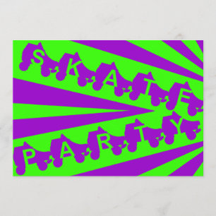 Partij schaats : retro 80s kaart