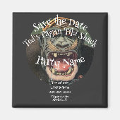Partij sparen de Datum Tiki Bar Hut Shack Magneet (Voorkant)