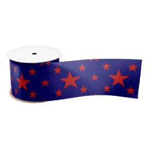 Partij Stars Red op blauw Lint