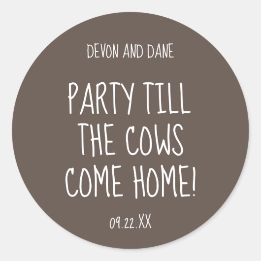 Partij Tot de Koeien komen de Sticker van het Huis (Voorkant)