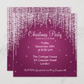 Partij Uitnodiging Elegant Falling Sparkle Berry (Voorkant / Achterkant)