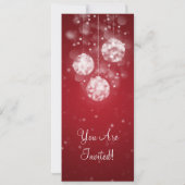 Partij Uitnodiging Elegant Sparging Baubles Red (Achterkant)