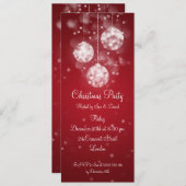Partij Uitnodiging Elegant Sparging Baubles Red (Voorkant / Achterkant)