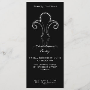 Partij Uitnodiging met glanzende sterren in zilver