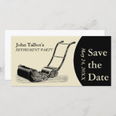 PARTIJ van de Pensionering LawnMower sparen Datum Save The Date (Voorkant / Achterkant)