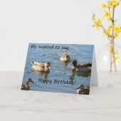 Partij van Ducks Verjaardag Kaart (Gele Bloem)