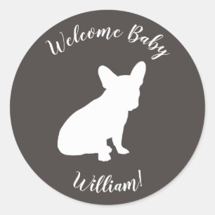 Partij van het Franse Bulldog-thema - Neutraal Bab Ronde Sticker