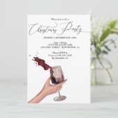 partij voor de kerstpartij rode wijn kaart (Staand voorkant)