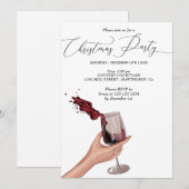 partij voor de kerstpartij rode wijn kaart (Voorkant / Achterkant)