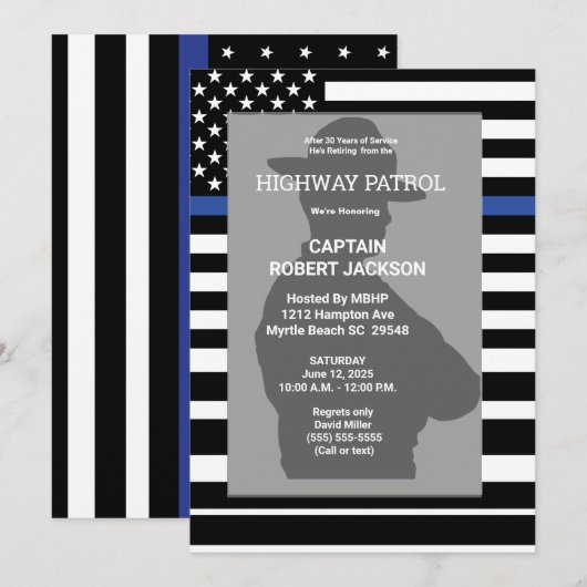 Partij voor de Pensioen van de blauwe lijn voor pa Kaart (Voorkant / Achterkant)