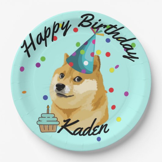 Partij voor het Bord "Birthday Doge Paper" (Voorkant)