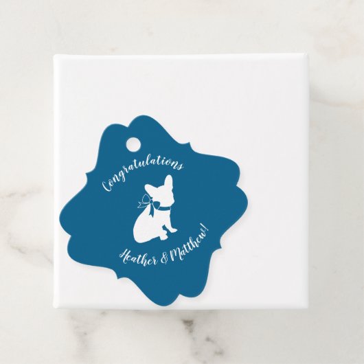 Partij voor het thema Bulldog - Baby shower Blue Bedankjes Labels (In situ)