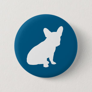 Partij voor het thema Bulldog - Baby shower Blue Ronde Button 5,7 Cm