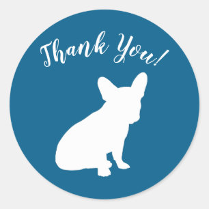 Partij voor het thema Bulldog - Baby shower Blue Ronde Sticker