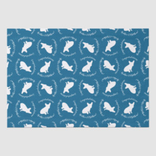 Partij voor het thema Bulldog - Baby shower Blue Tissuepapier