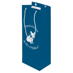 Partij voor het thema Bulldog - Baby shower Blue Wijn Cadeautas