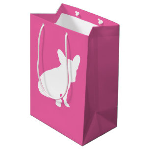 Partij voor het thema Bulldog - Baby shower roze Medium Cadeauzakje