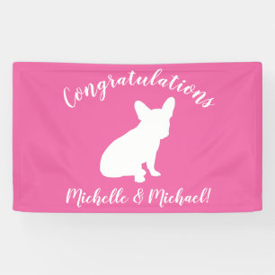 Partij voor het thema Bulldog - Baby shower roze Spandoek