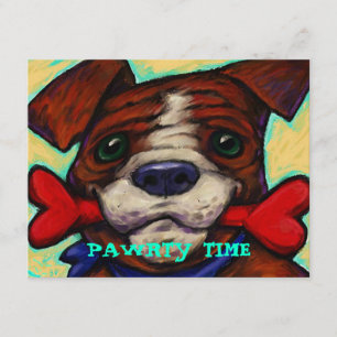 PARTIJ VOOR KUTE EN PLAYFUL DOG PAWRTY INVITE INVI KAART