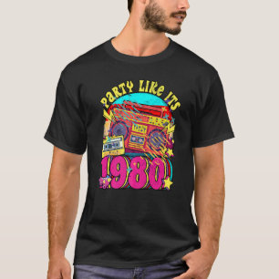 Partij zoals de jaren '80, '90, Retro, wit Di T-shirt