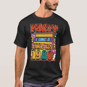 Partij zoals de jaren '80, '90, Retro, wit Di T-shirt