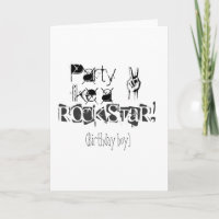 Partij zoals een rockstar verjaardagskaart