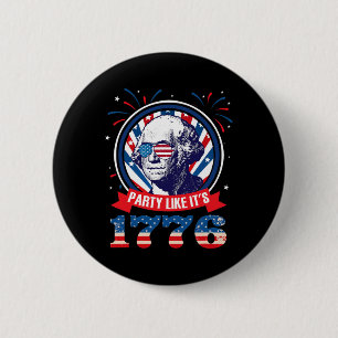 Partij zoals het is 1776 4 juli George Washingto Ronde Button 5,7 Cm
