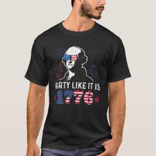 Partij zoals het is 1776 4e juli George Washingto T-shirt