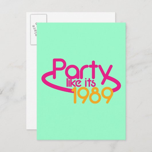 PARTIJ zoals in 1989 Uitnodiging Briefkaart (Voorkant / Achterkant)