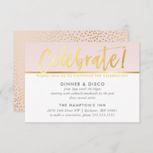 PARTIJCELEBRATIEKAART bleke zwarte roze faux goud Kaart