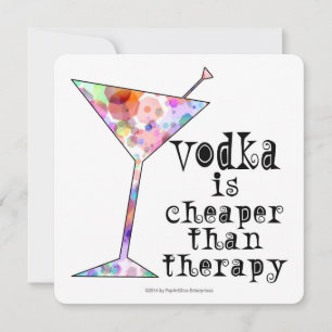 PARTIJINVITATIES, VODKA IS KAPER DAN THERAPIE KAART