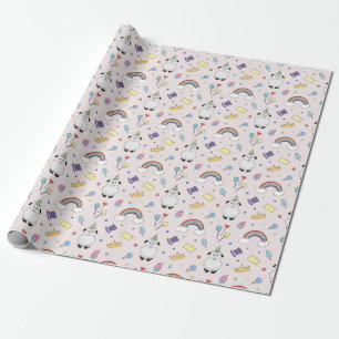partijlamp op roze omvulpapier cadeaupapier