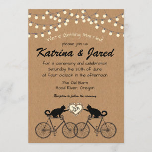 Partijlichten met katten op uitnodiging voor wedde