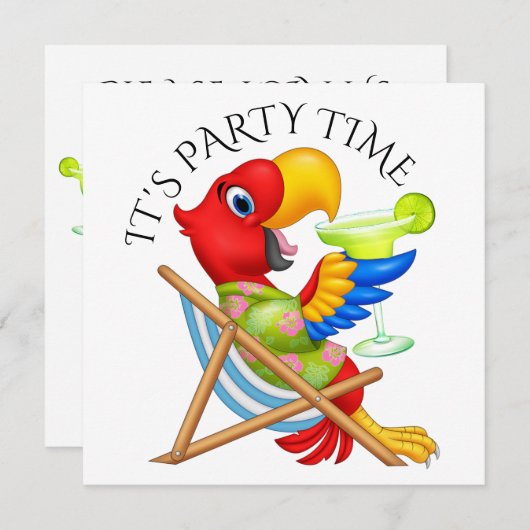 PARTIJTIJD Uitnodiging (Voorkant / Achterkant)