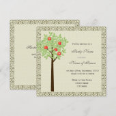 partijuitnodiging, appelboom kaart (Voorkant / Achterkant)