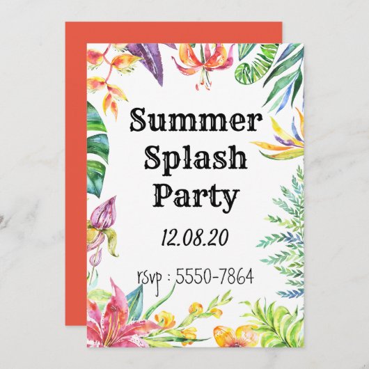 partijuitnodiging kaart (Voorkant / Achterkant)