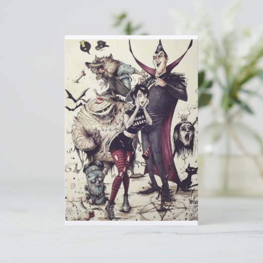 partijuitnodiging RSVP kaartje (Staand voorkant)