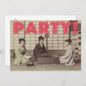 partijuitnodigingen - Fun Japans design Birthday Kaart (Voorkant / Achterkant)