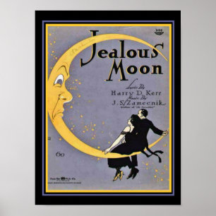 Partition Art Déco "Jealous Moon" Musique Couvertu