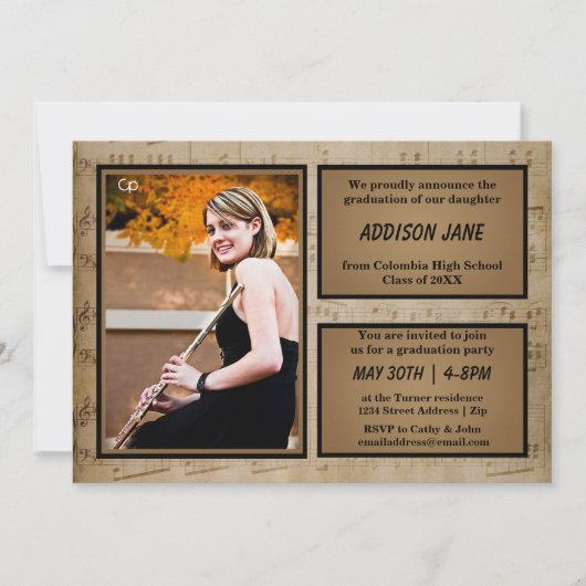 Partition avec photo - Grad Faire-part (Devant)
