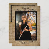 Partition avec photos - Faire-part de graduation (Devant / Derrière)